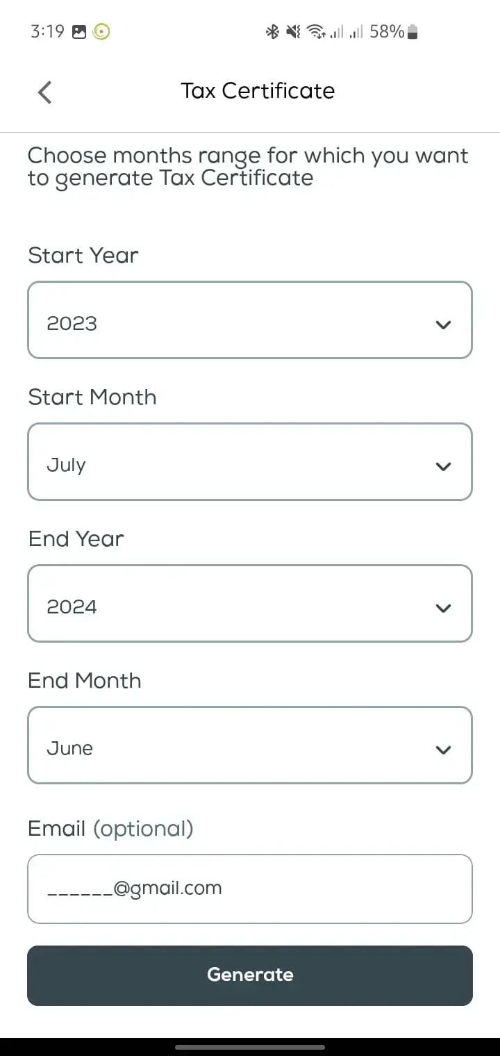 Select the Time Period