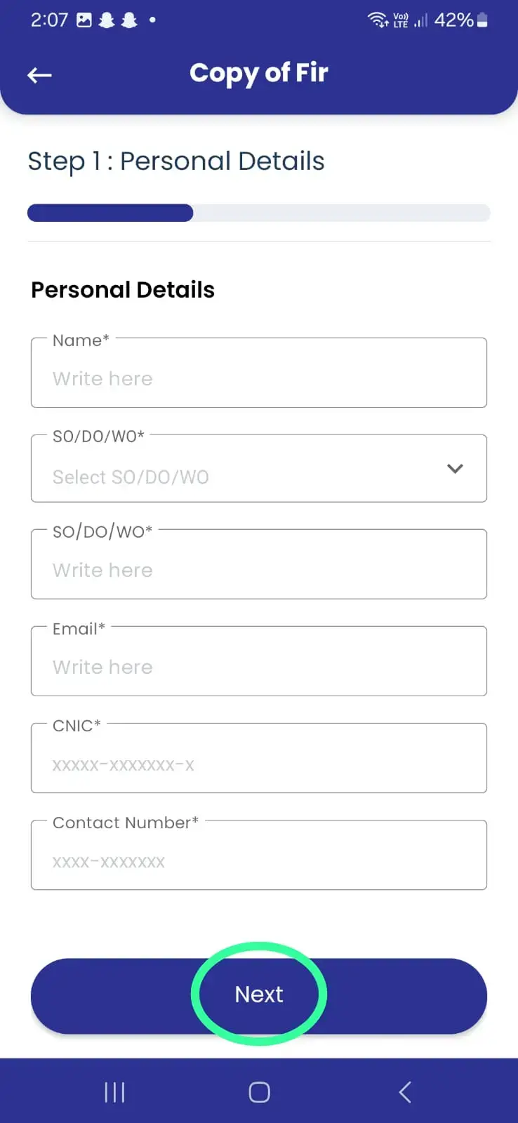 Punjab Police Mobile App - Step 7