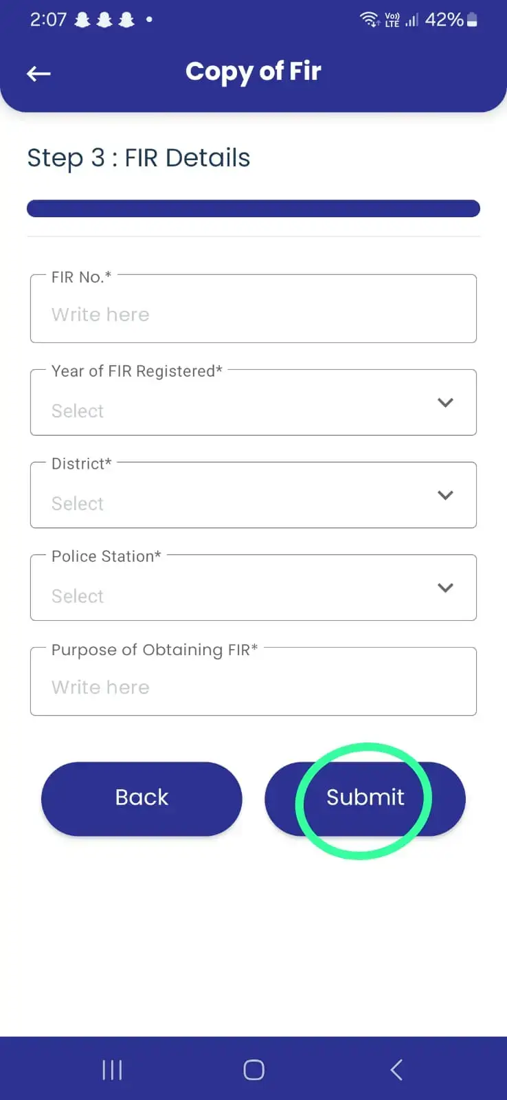 Punjab Police Mobile App - Step 9