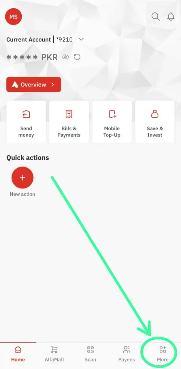 How to Block Your Bank Alfalah ATM Card Using the App - Step 2