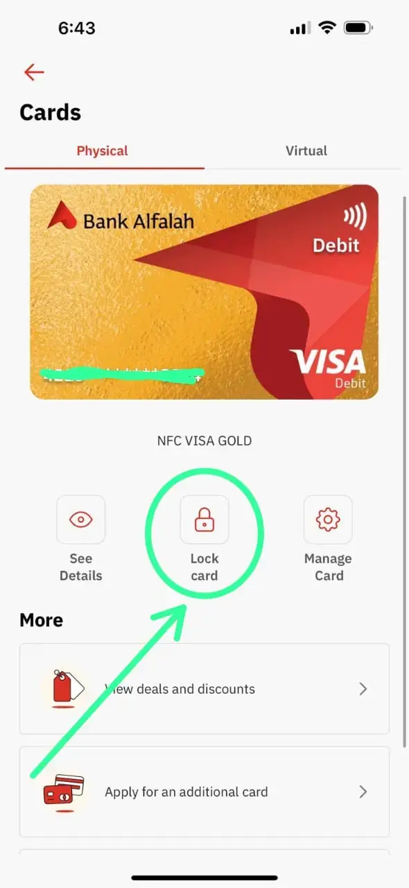 How to Block Your Bank Alfalah ATM Card Using the App - Step 4