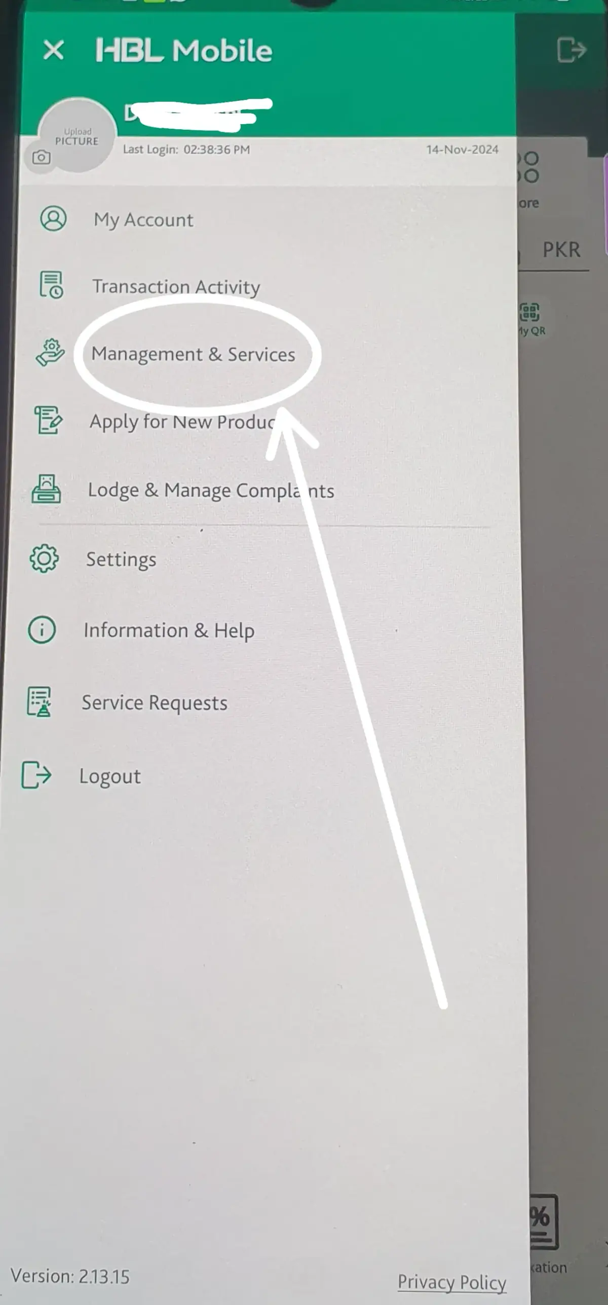 How to Block Your HBL ATM Card Using the App - step 3