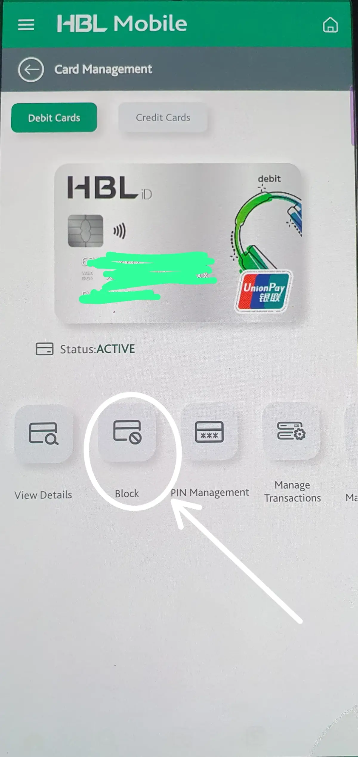 How to Block Your HBL ATM Card Using the App - step 5