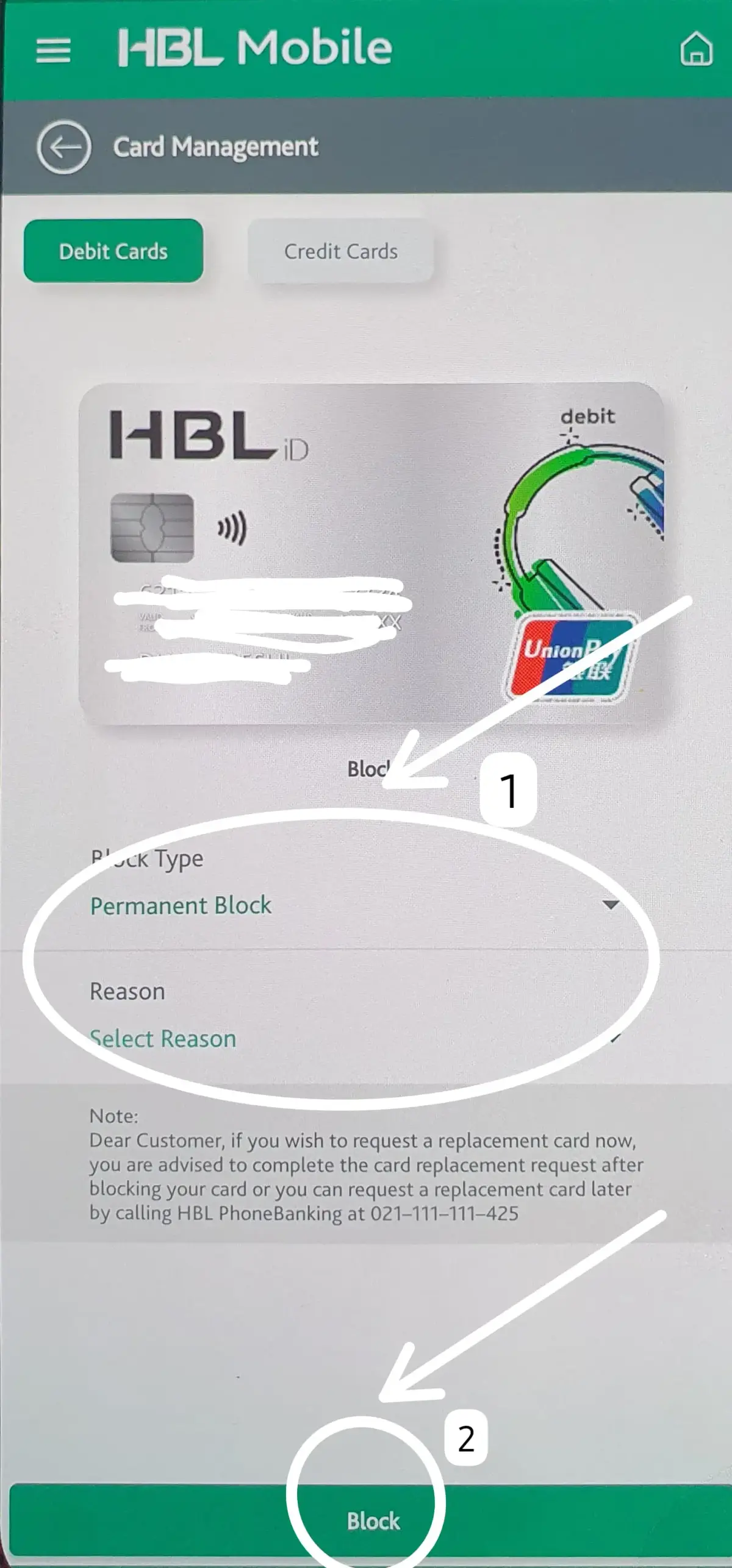How to Block Your HBL ATM Card Using the App - step 6