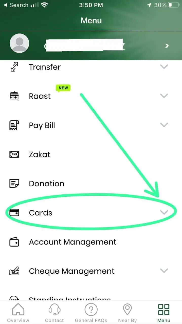 How to Block Your HabibMetro ATM Card Using the App - step 3