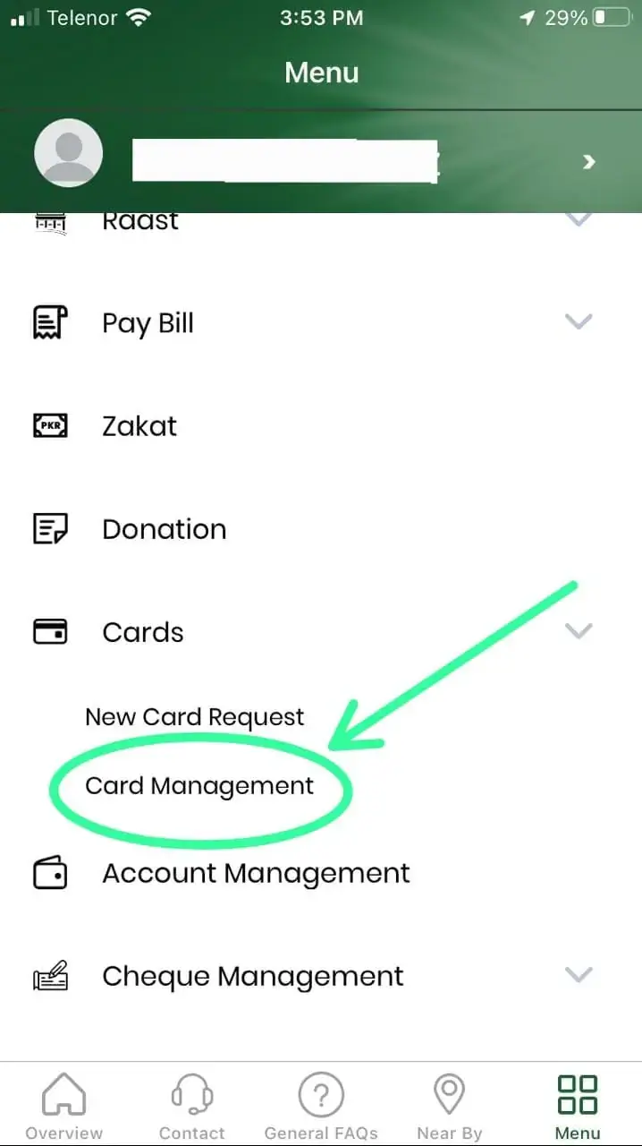 How to Block Your HabibMetro ATM Card Using the App - step 4