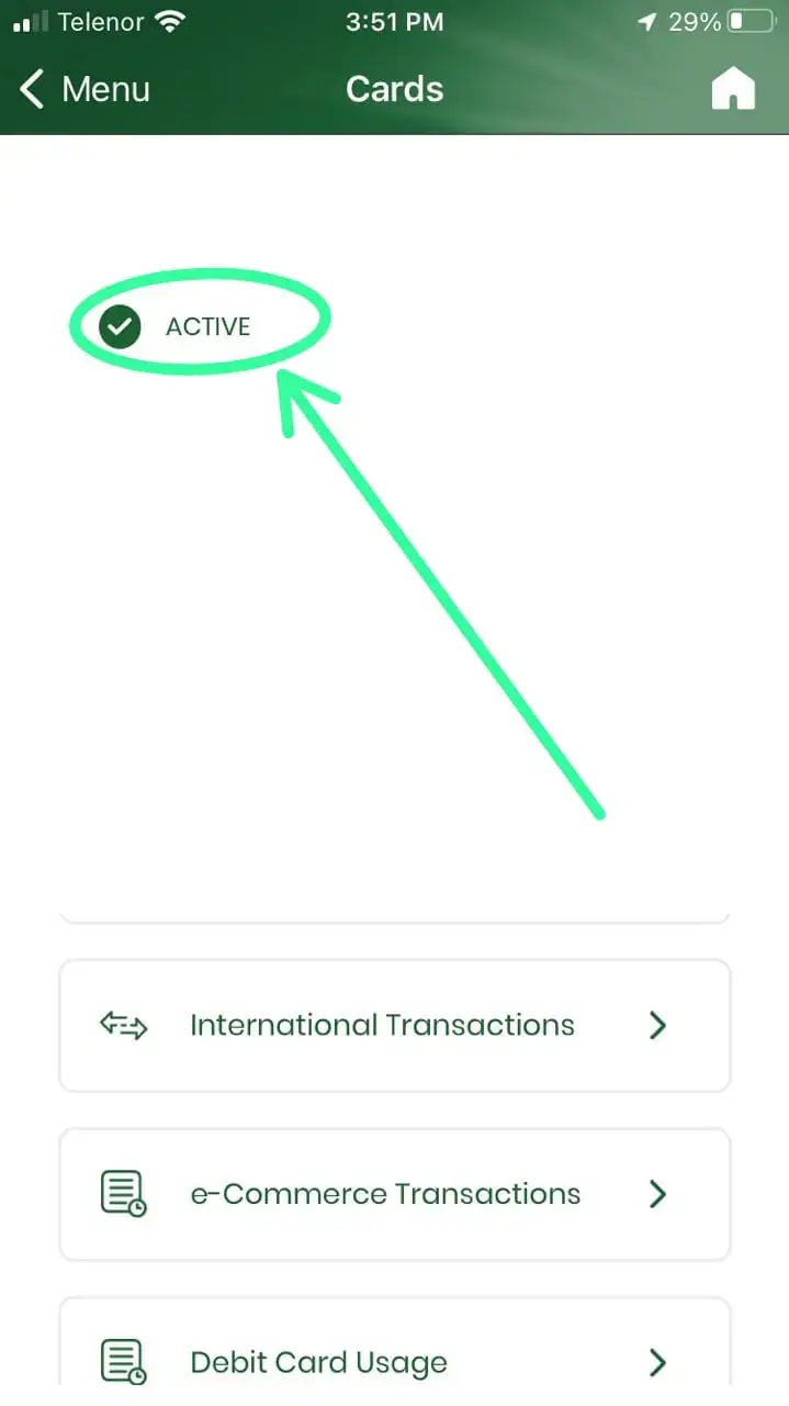 How to Block Your HabibMetro ATM Card Using the App - step 5