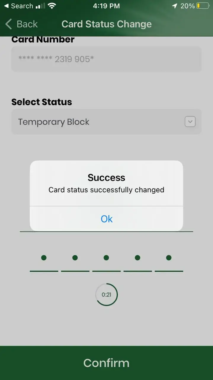 Lock Your HabibMetro Card Using the App - step 8