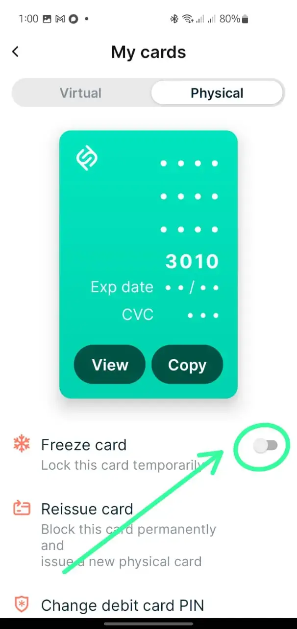 How to Turn Off Your SadaPay Card Using the App - step 3