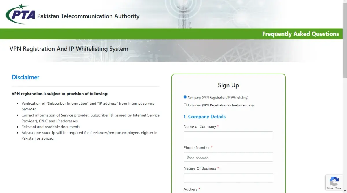Sign Up for an Account to Register VPN in Pakistan