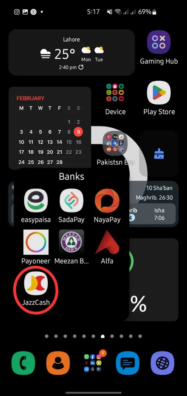 Open Jazzcash app to Link to Payoneer