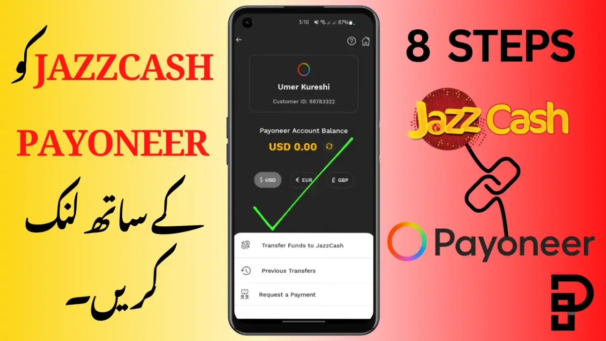 Urdu Caption with the Help of Chatgpt (thumbnail image of Link jazzcash with Payoneer) Source Pakistan Era Youtube Channel