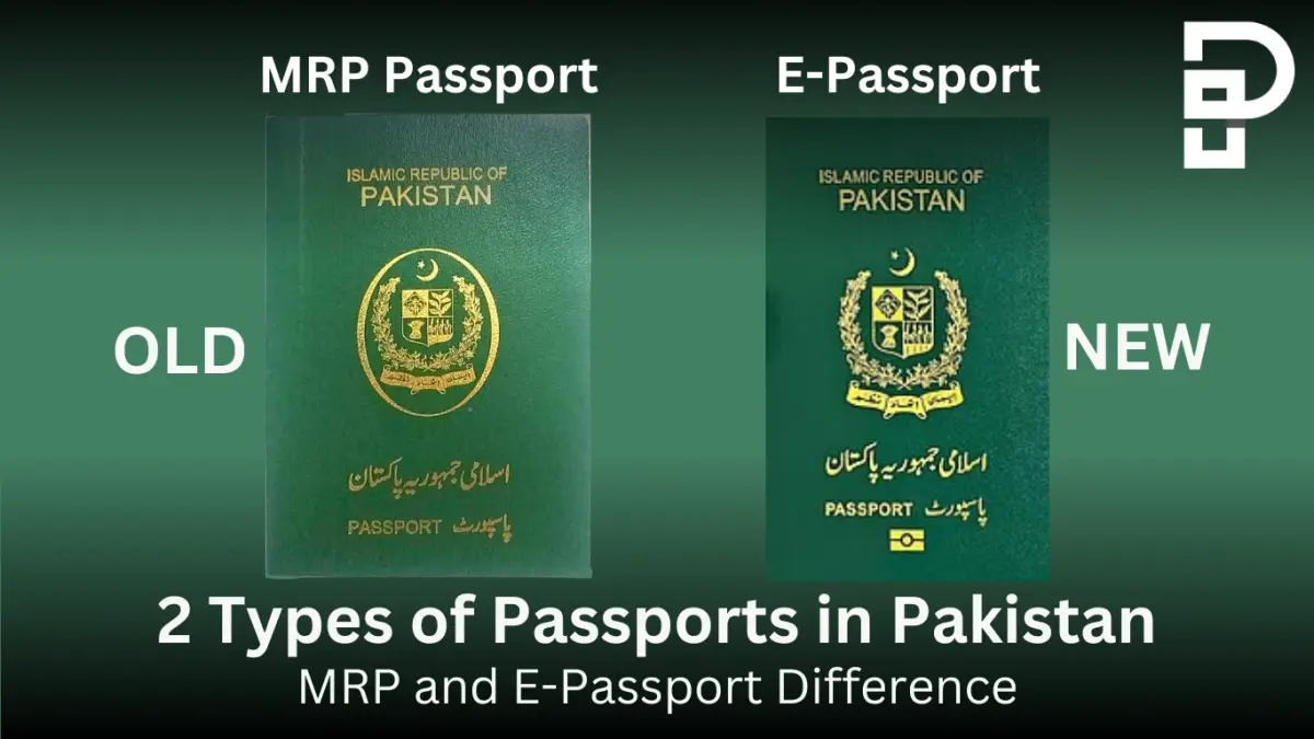 Different types of passports available in Pakistan including MRP and e-passport
