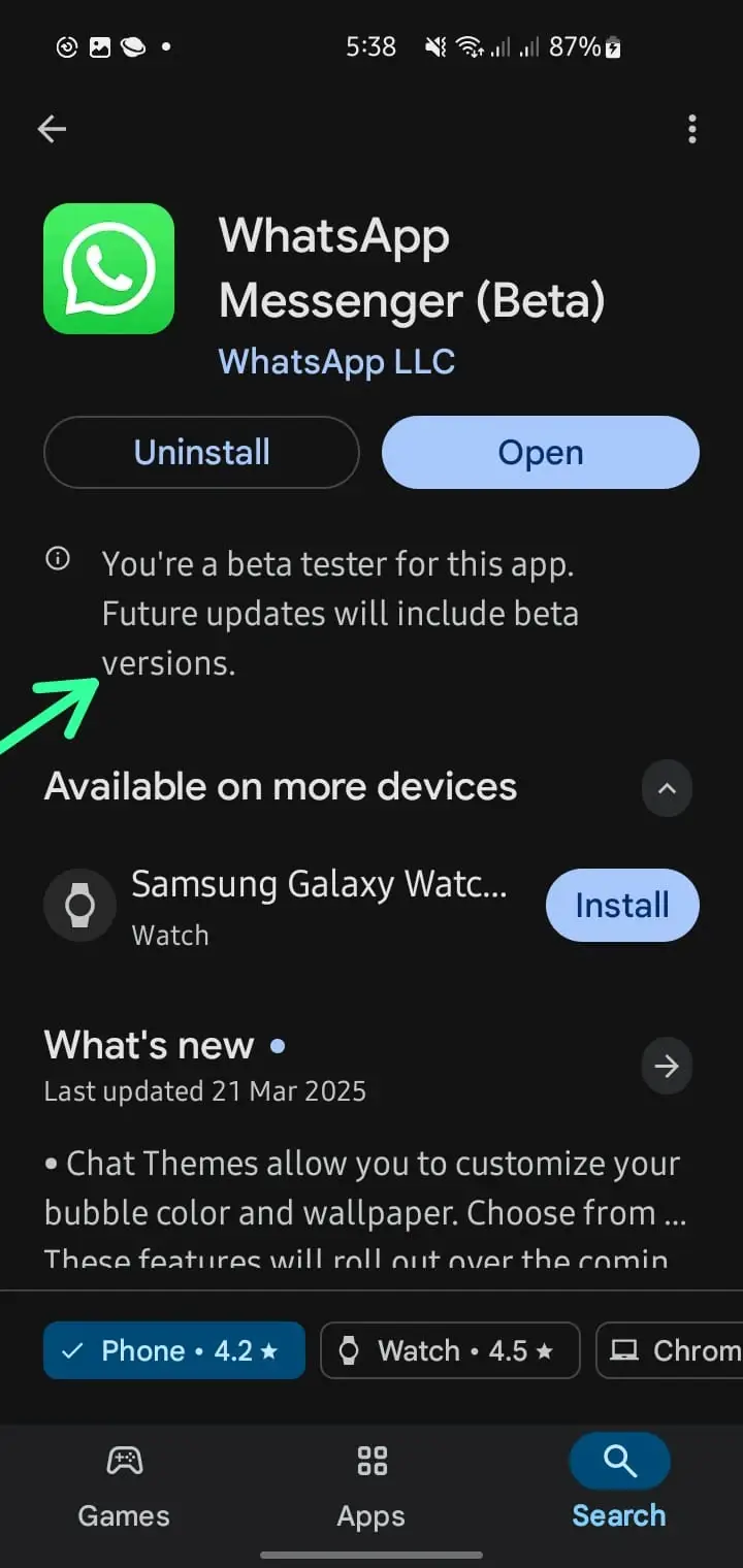 Join Whatsapp Beta program for Motion Photos feature