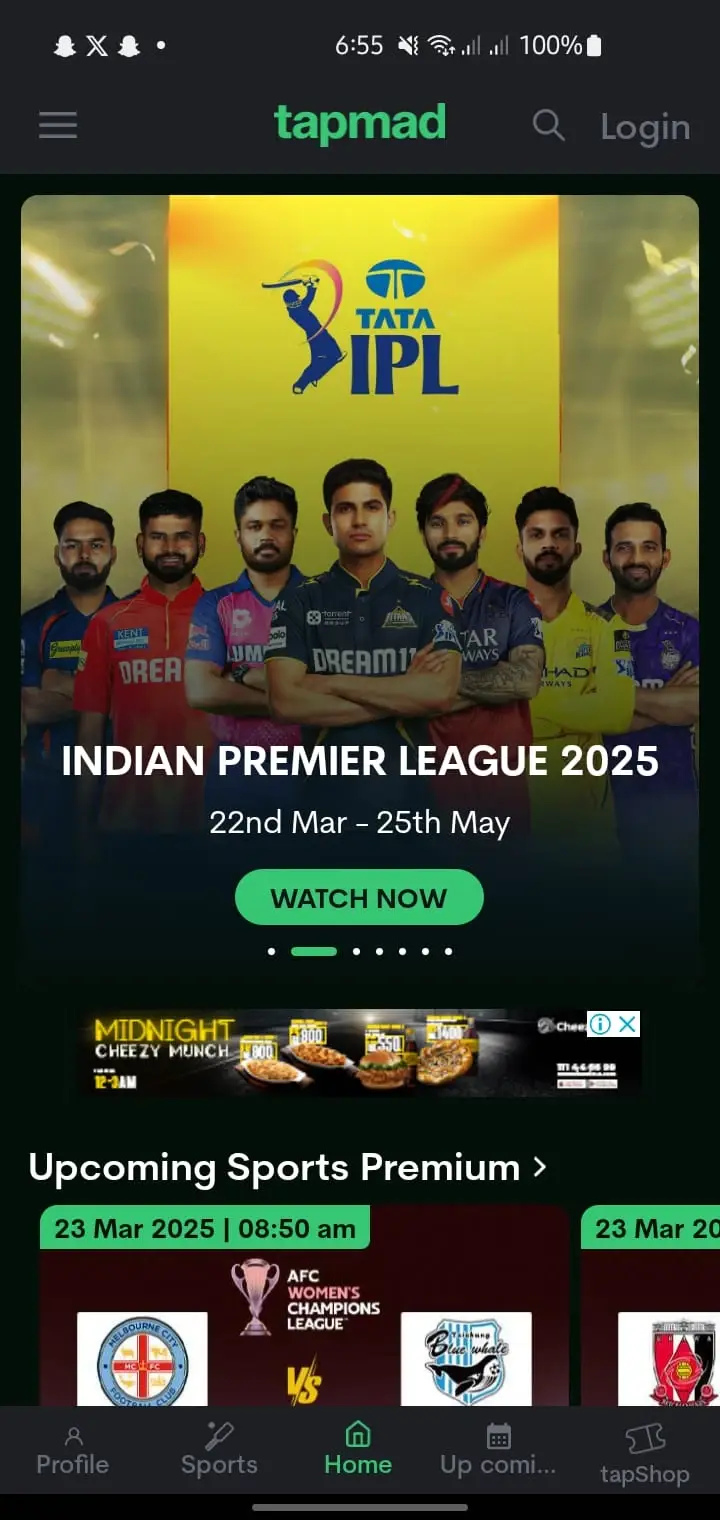 Watch IPL Matches live on Tapmad in Pakistan