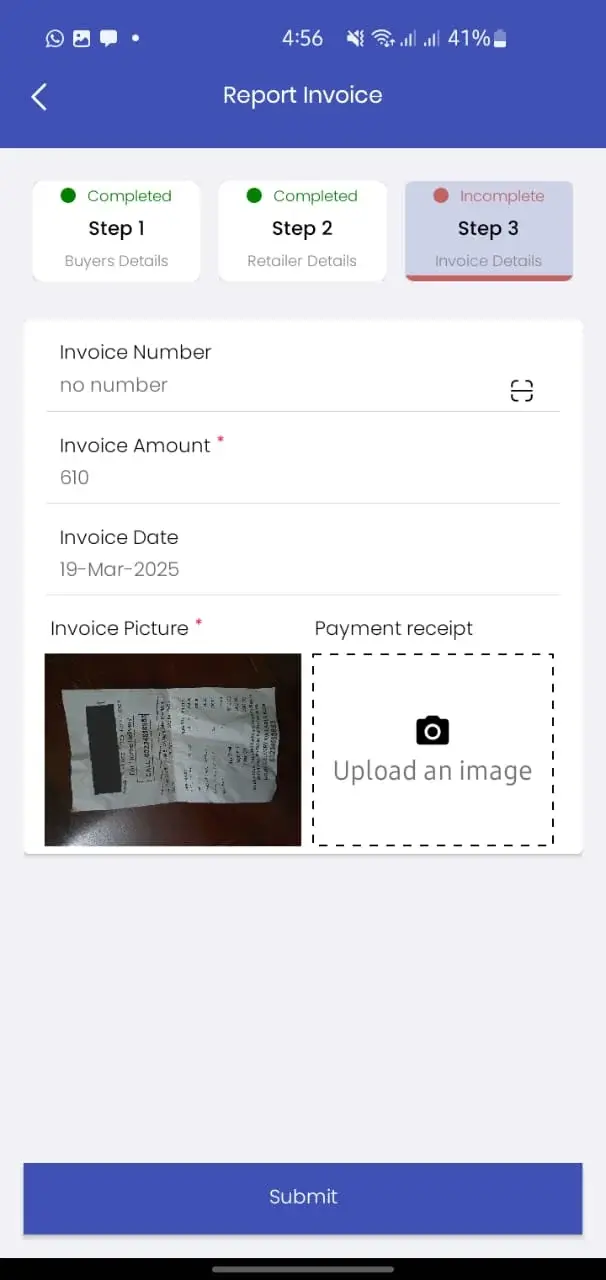 Enter invoice details