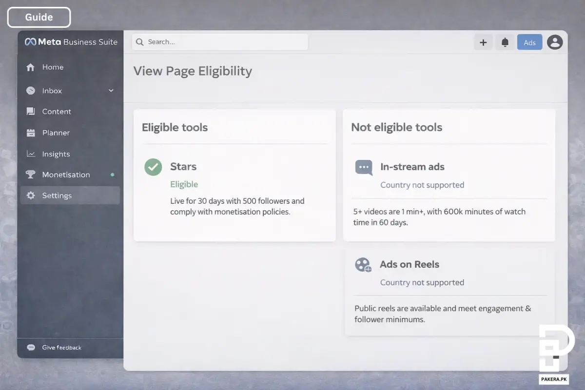 Facebook earning eligibility check online