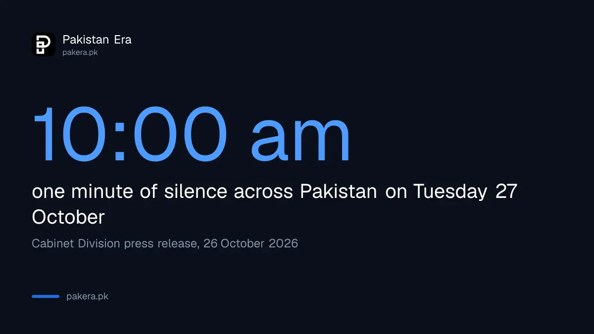 Kashmir Black Day 27 October 2026: one minute silence across Pakistan at 10 am