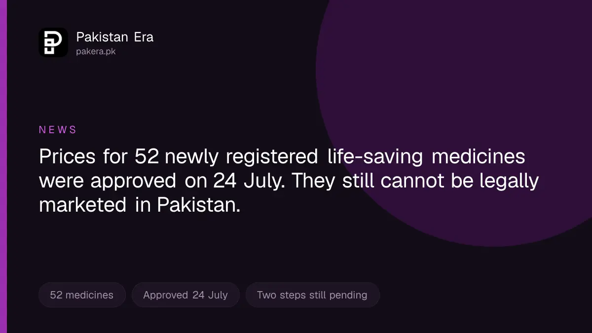 Life-saving medicines awaiting price notification in Pakistan