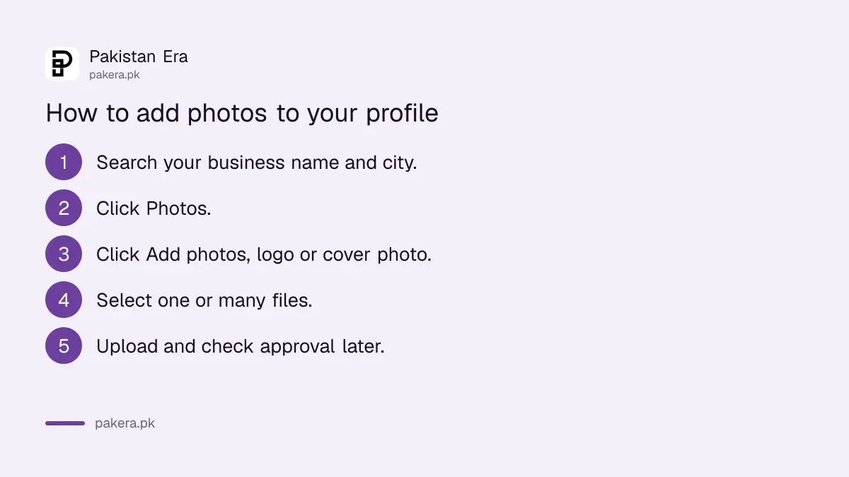 Six steps to add photos to a Google Business Profile