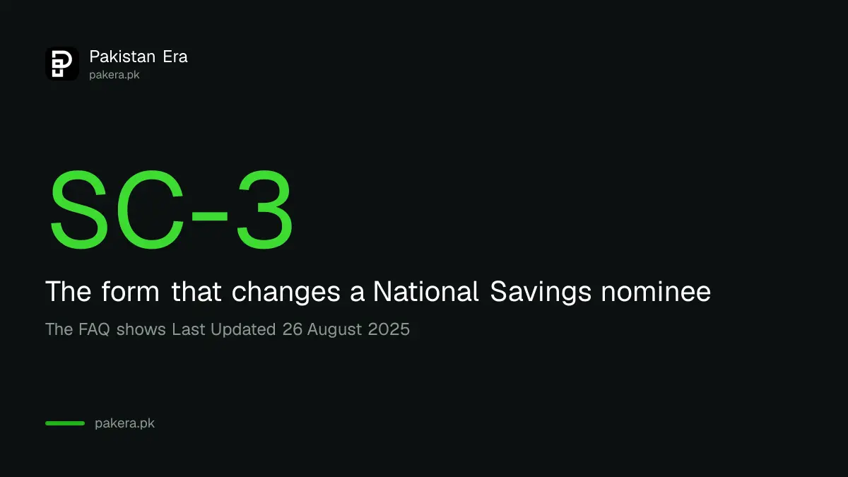 Form SC-3 changes the nominee on a National Savings account