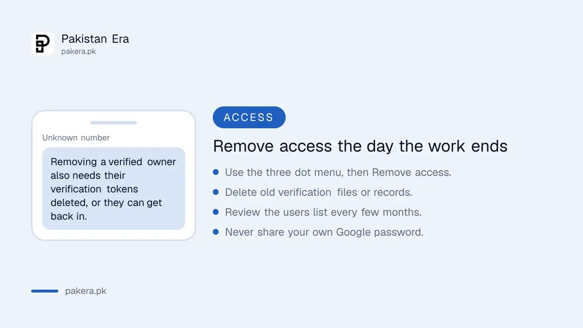 How to remove a user from Search Console and clean up verification tokens