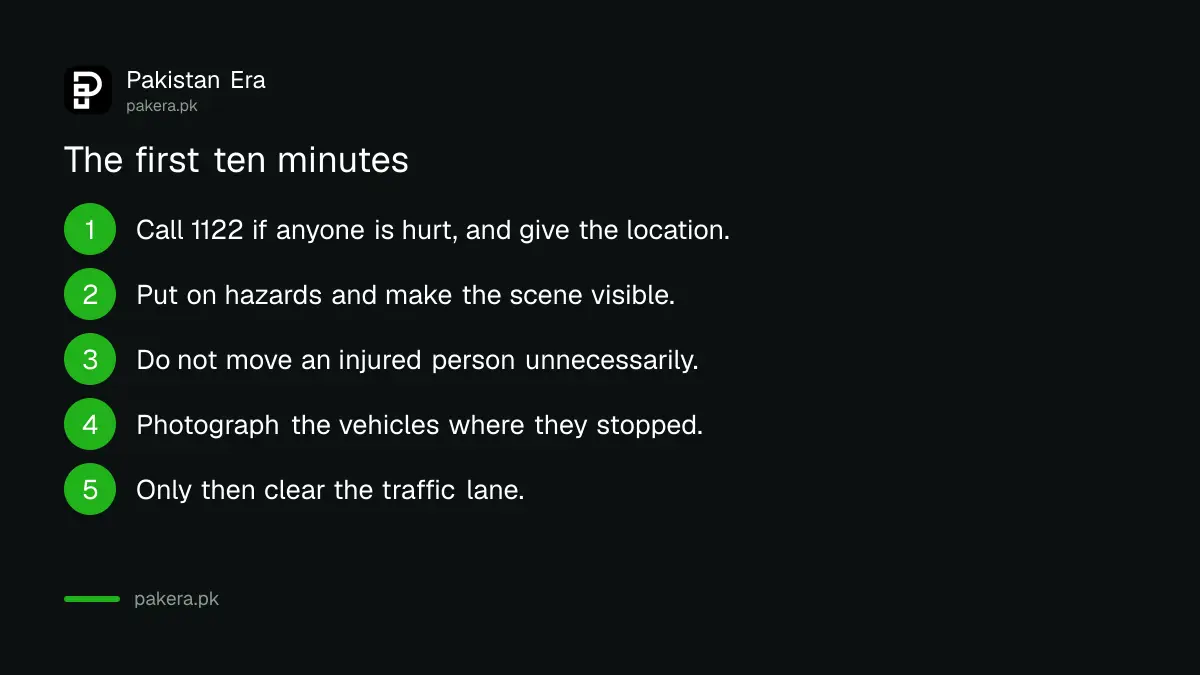 What to do in the first minutes after a road accident in Pakistan