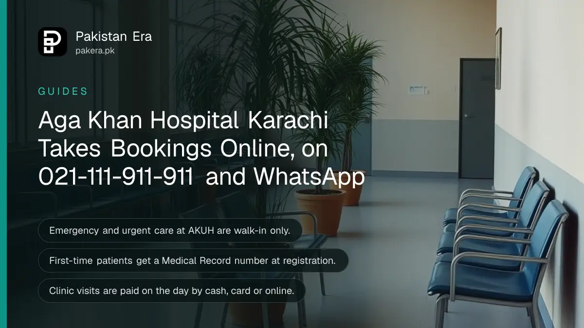 A quiet hospital outpatient waiting area with rows of empty blue chairs and potted plants in soft morning light