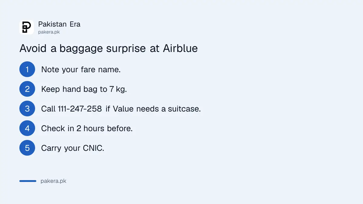 Steps to avoid a baggage surprise on an Airblue flight