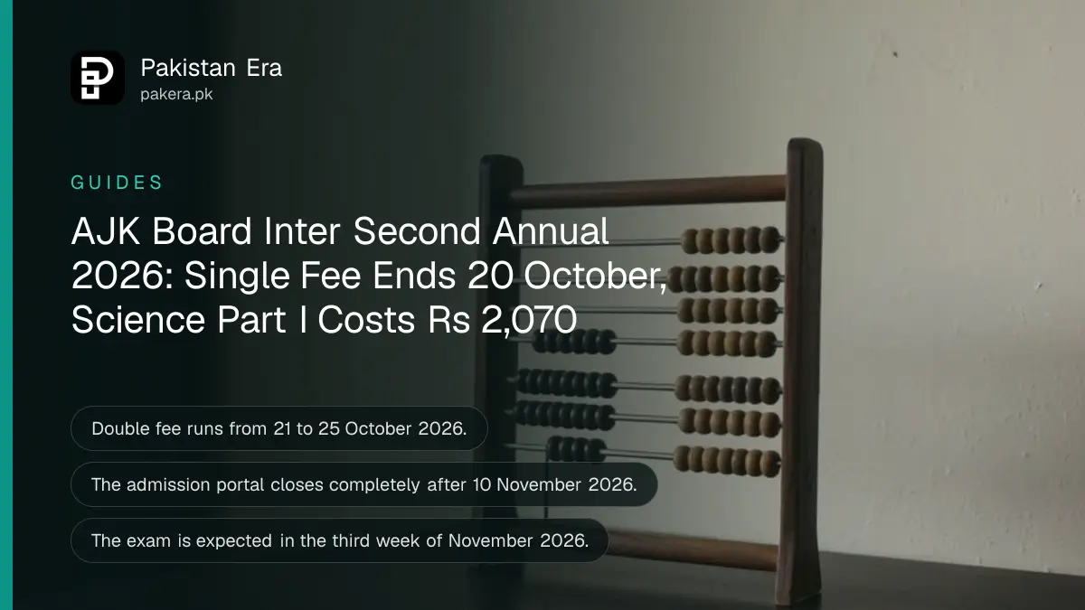 A wooden abacus on a dark wooden table against a plain cream wall in soft daylight
