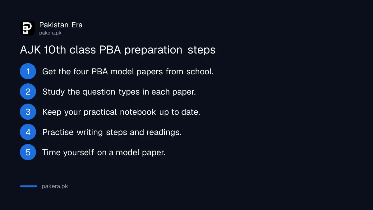 Steps for AJK 10th class students preparing for the 2027 PBA practical paper