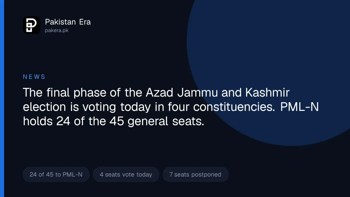 The third and final phase of the Azad Jammu and Kashmir Legislative Assembly election