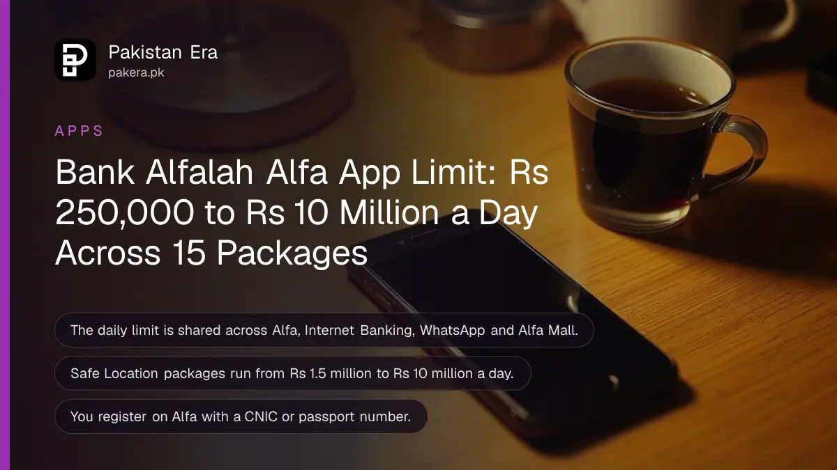 A smartphone lying face up on a wooden desk beside a cup of tea under a warm lamp