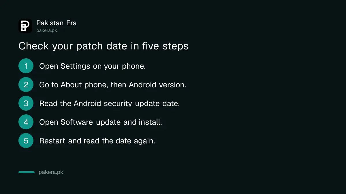 Five steps to read your Android security patch date and install the October update