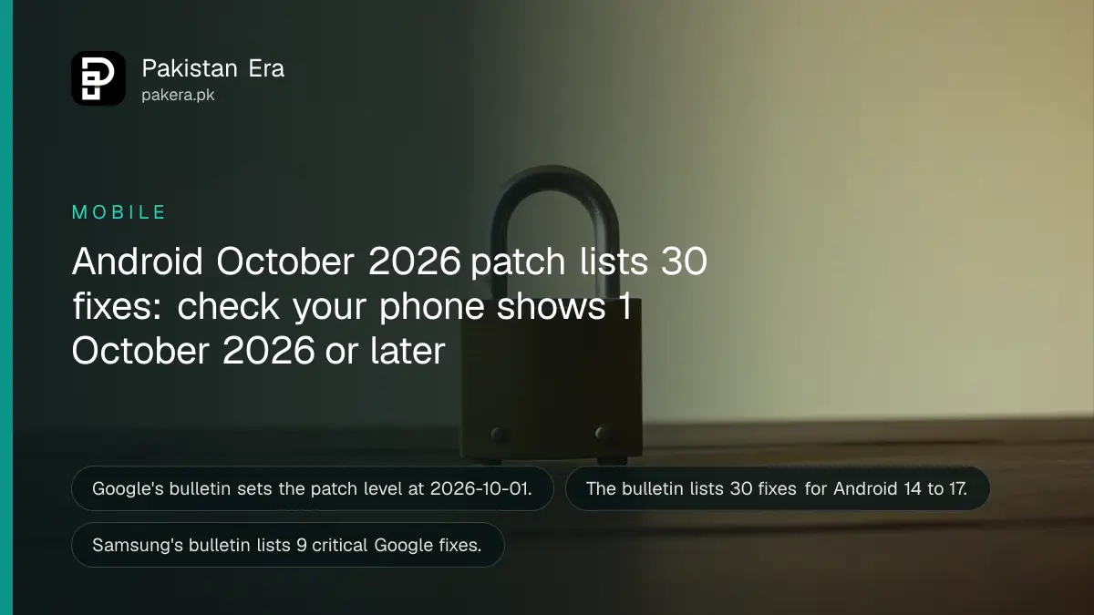 A brass padlock on a dark wooden table, for an article on the Android October 2026 security patch