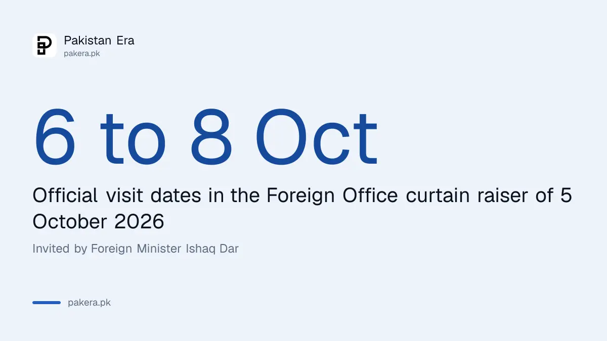 Antonio Guterres official visit to Pakistan from 6 to 8 October 2026, per the Foreign Office