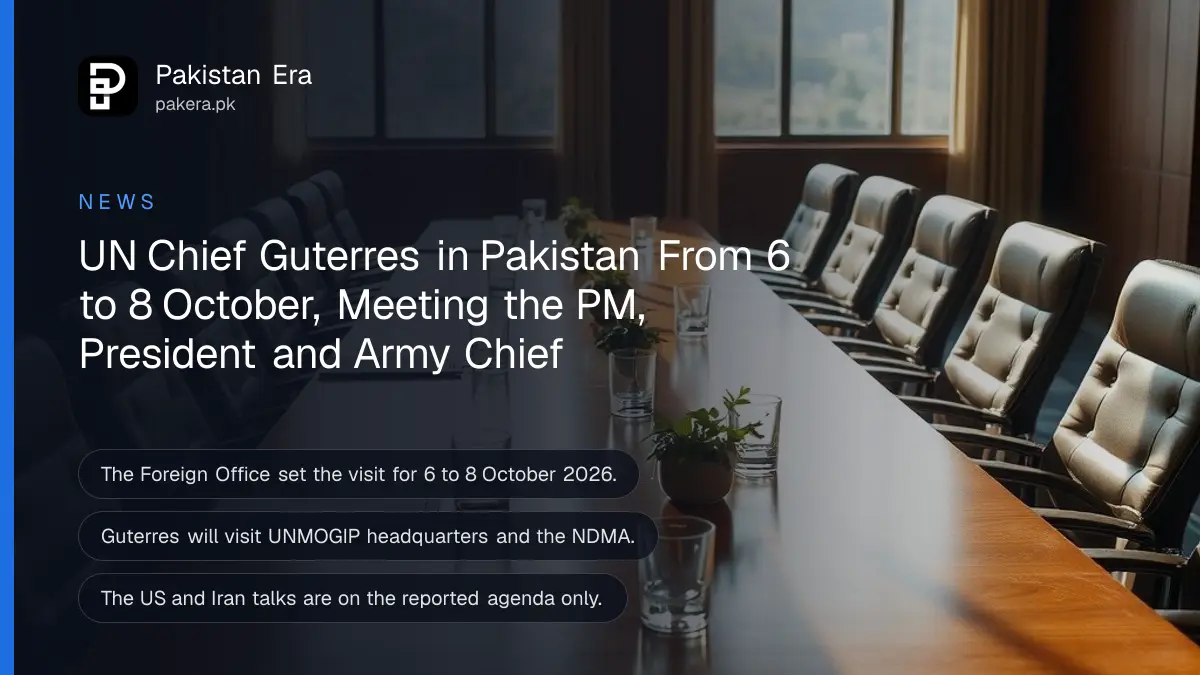 A long polished conference table with empty chairs and water glasses in a sunlit meeting room in Islamabad