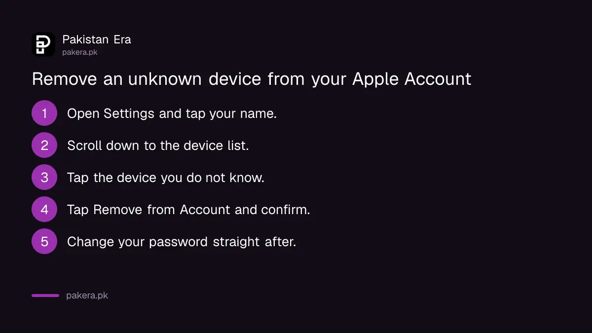 Steps to see and remove devices signed in to an Apple Account on iPhone and on the web