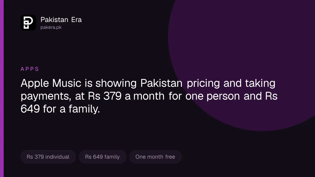 Apple Music pricing for Pakistan in rupees