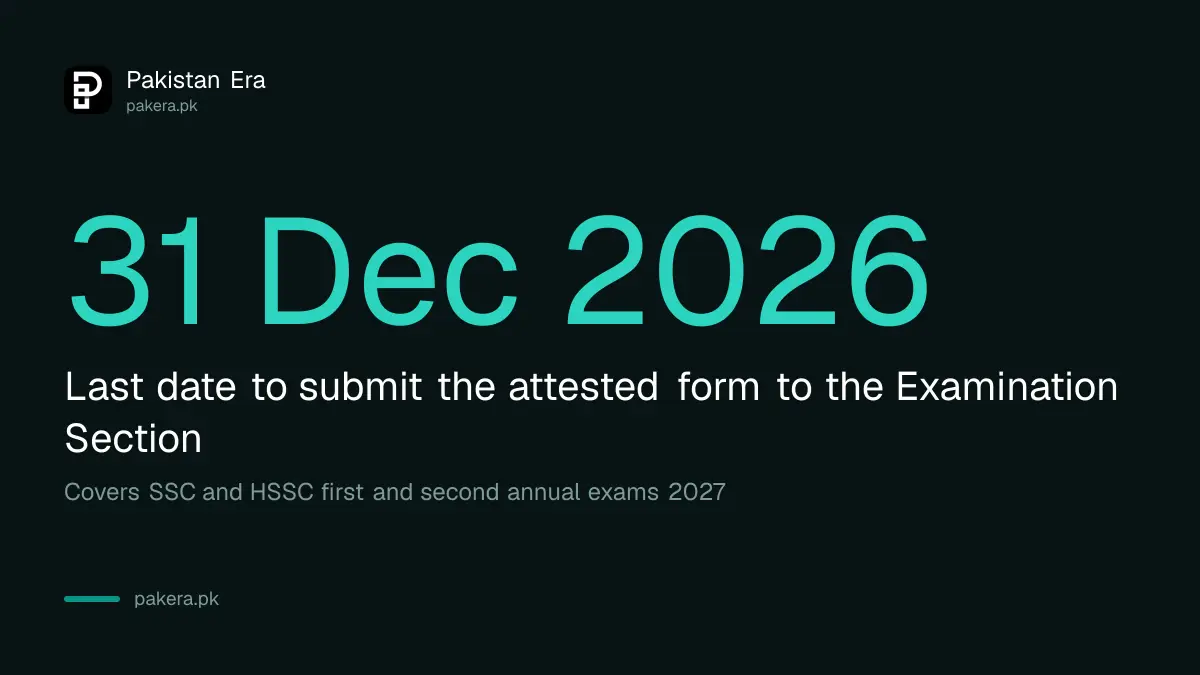 BISE Gujranwala paper setter and examiner form deadline of 31 December 2026