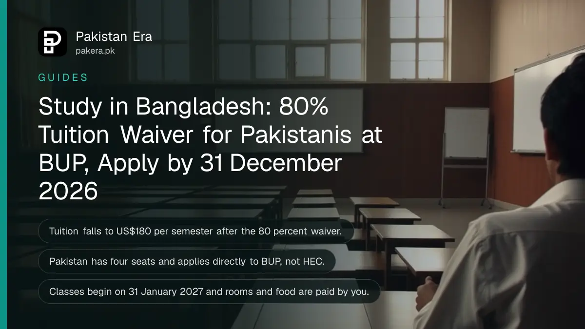 A quiet university lecture hall with empty wooden desks and tall windows in warm morning light