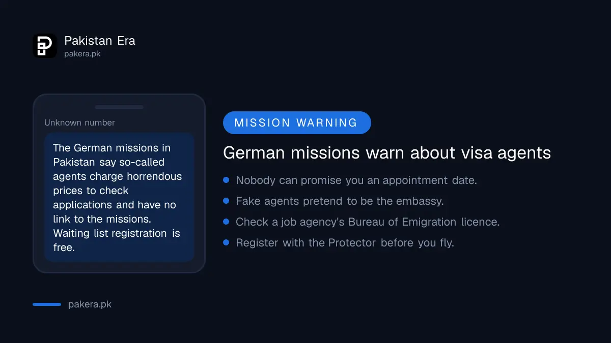 German missions warn Pakistanis about visa agents
