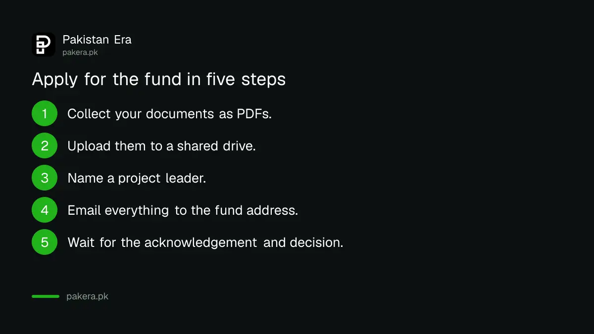 Five steps to apply for a Pakistan Startup Fund grant by email