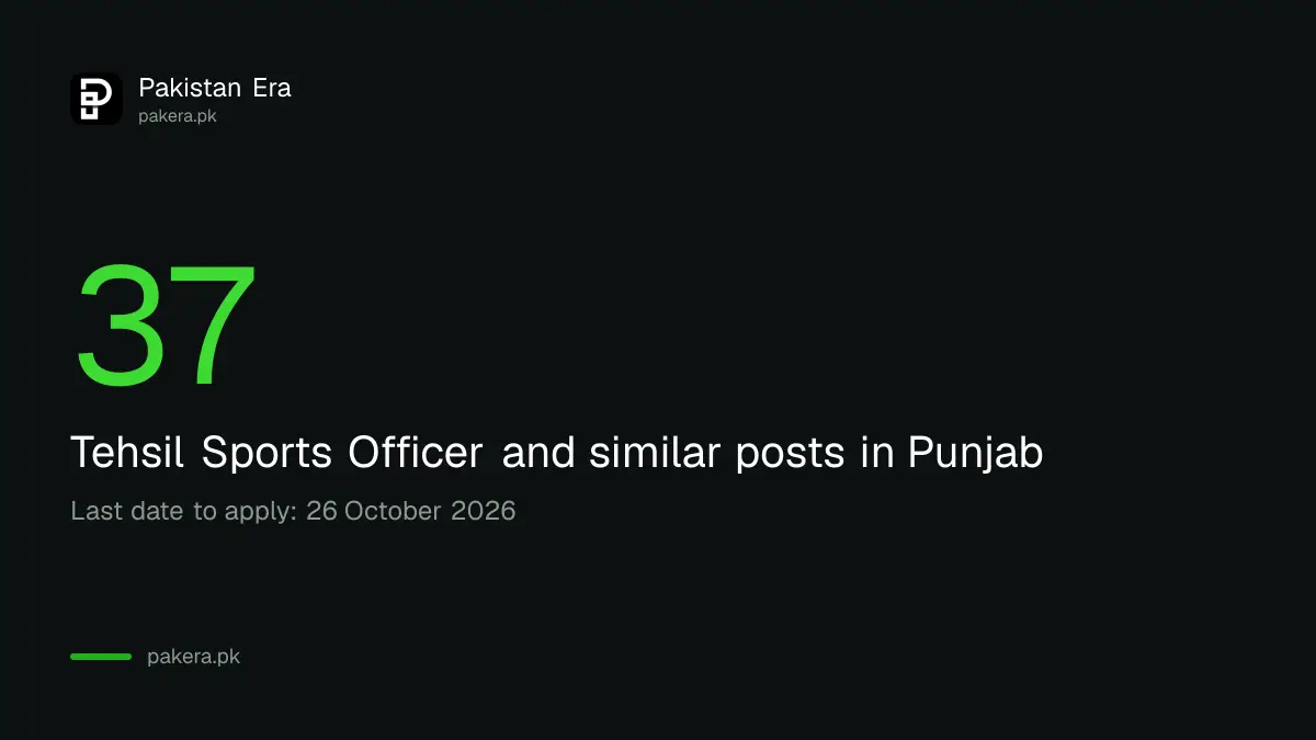 PPSC Tehsil Sports Officer posts and quotas in Advertisement 11/2026