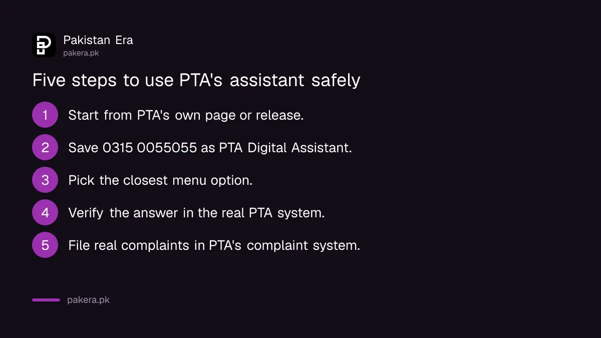 Five steps to use PTA's WhatsApp digital assistant safely