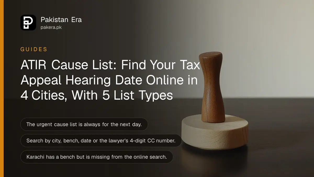 A wooden gavel on a dark table, for the ATIR tax appeal cause list