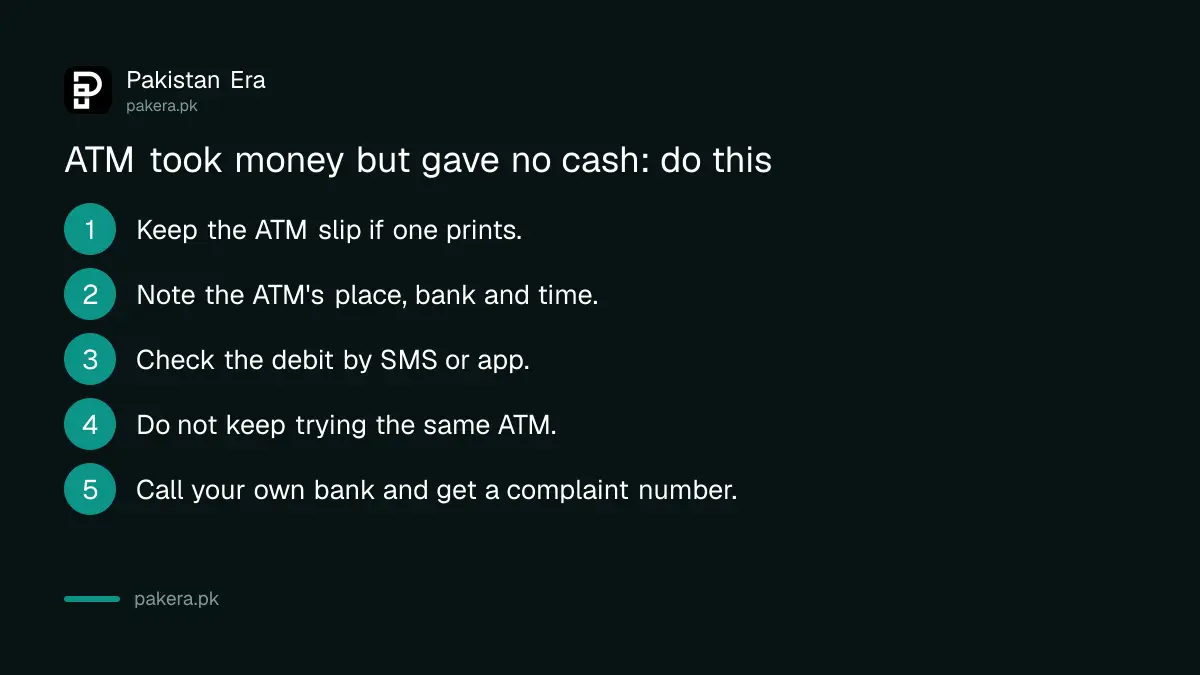 Five steps to take at the ATM when cash is not dispensed but money is deducted
