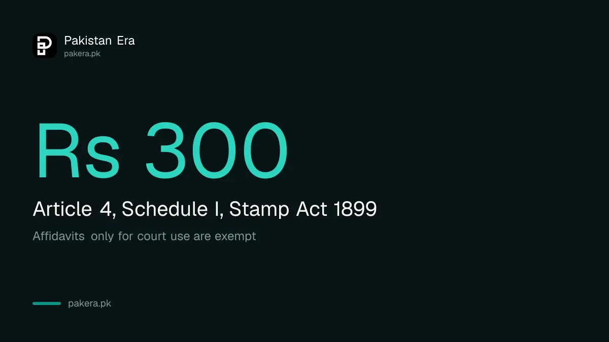 Stamp duty on an affidavit in Punjab is Rs 300