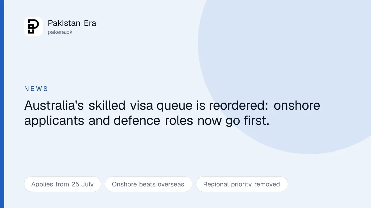Australia's new skilled visa processing priority order