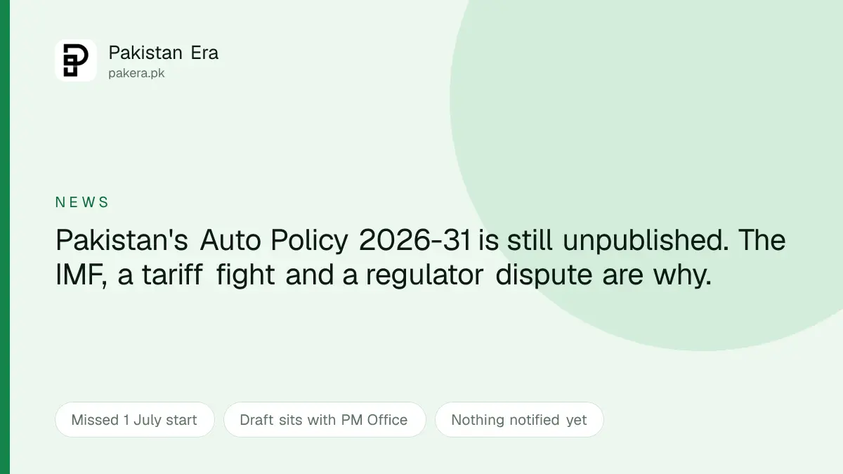 Pakistan Auto Policy 2026-31 status, tariffs and delays
